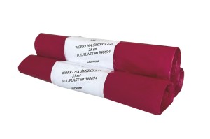 Worki na odpady LDPE 35l czerwone 25szt. 