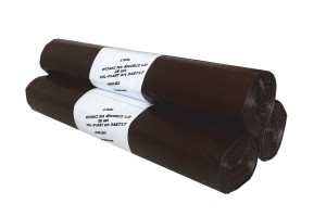 Worki na odpady LDPE 120l brązowe 25szt