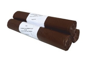 Worki na odpady LDPE 60l brązowe 25szt. 