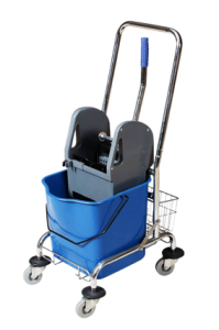 Wózek 25l z prasą + uchwyt niebieski 354313
