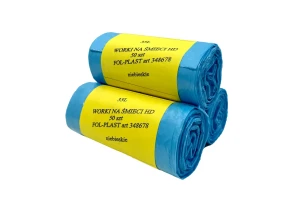 Worki na odpady HDPE 35l niebieskie 50szt