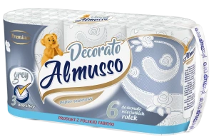 Almusso papier toaletowy Decorato 6 rolek 3 warstwy 22m  Szary