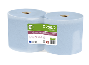 Czyściwo papierowe ELLIS 250/2 niebieskie, 2 warstwowe  2 rolki, 0987