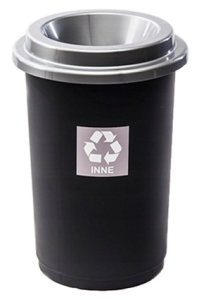 Kosz na smieci 50l EKO BIN szary odpady zmieszane