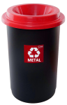 Kosz na śmieci 50l EKO BIN czerwony odpady medyczne, metal 