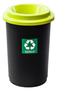 Kosz na śmieci 50L EKO BIN zielony-szkło