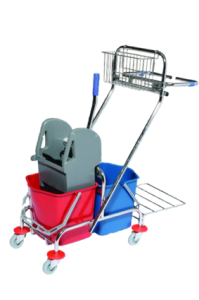 CleanPRO Wózek do sprzątania 2x17l z uchwytem na worek + koszyk  352607