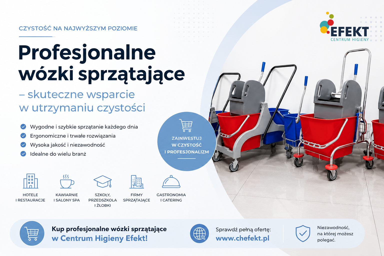 Profesjonalne wózki sprzątające – skuteczne wsparcie w utrzymaniu czystości
